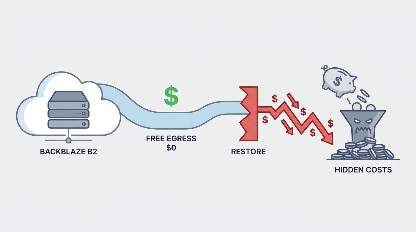 Backblaze B2 'Free Egress' Isn't Free: The Restore Costs That Eat Your Savings in 2026