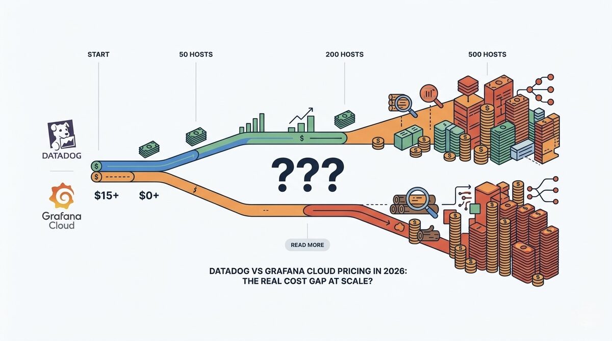 Datadog vs Grafana Cloud: $21.6K/Month vs $17K at 200 Hosts — Where the Real Gap Hides