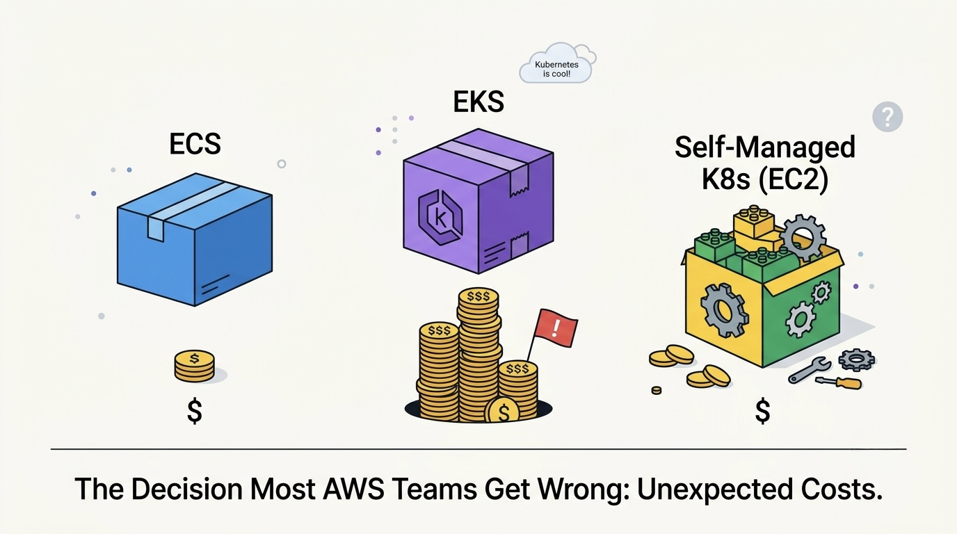 ECS vs EKS vs Self-Managed Kubernetes: The $400K Decision Most AWS Teams Get Wrong (2026)