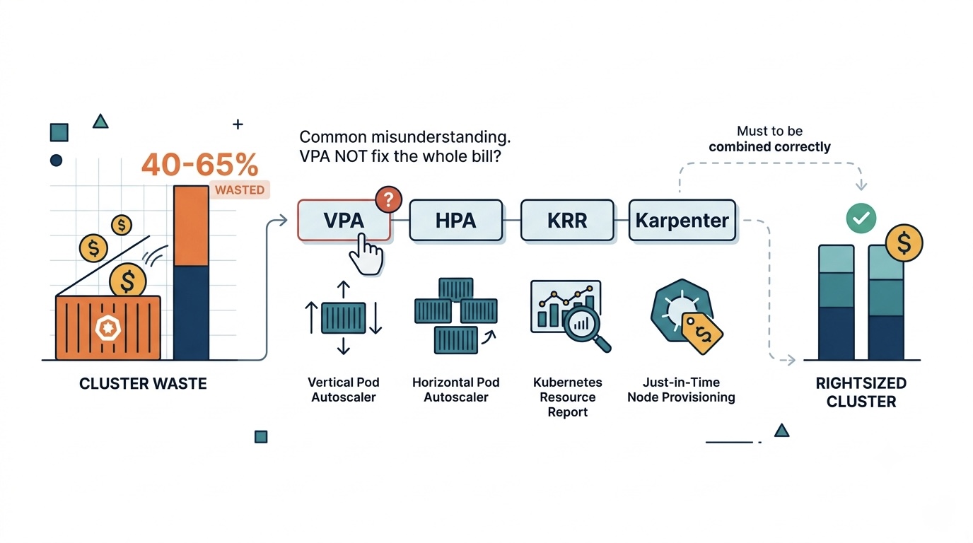 Kubernetes Rightsizing in 2026: Why VPA, HPA, KRR, and Karpenter Each Solve Different Problems