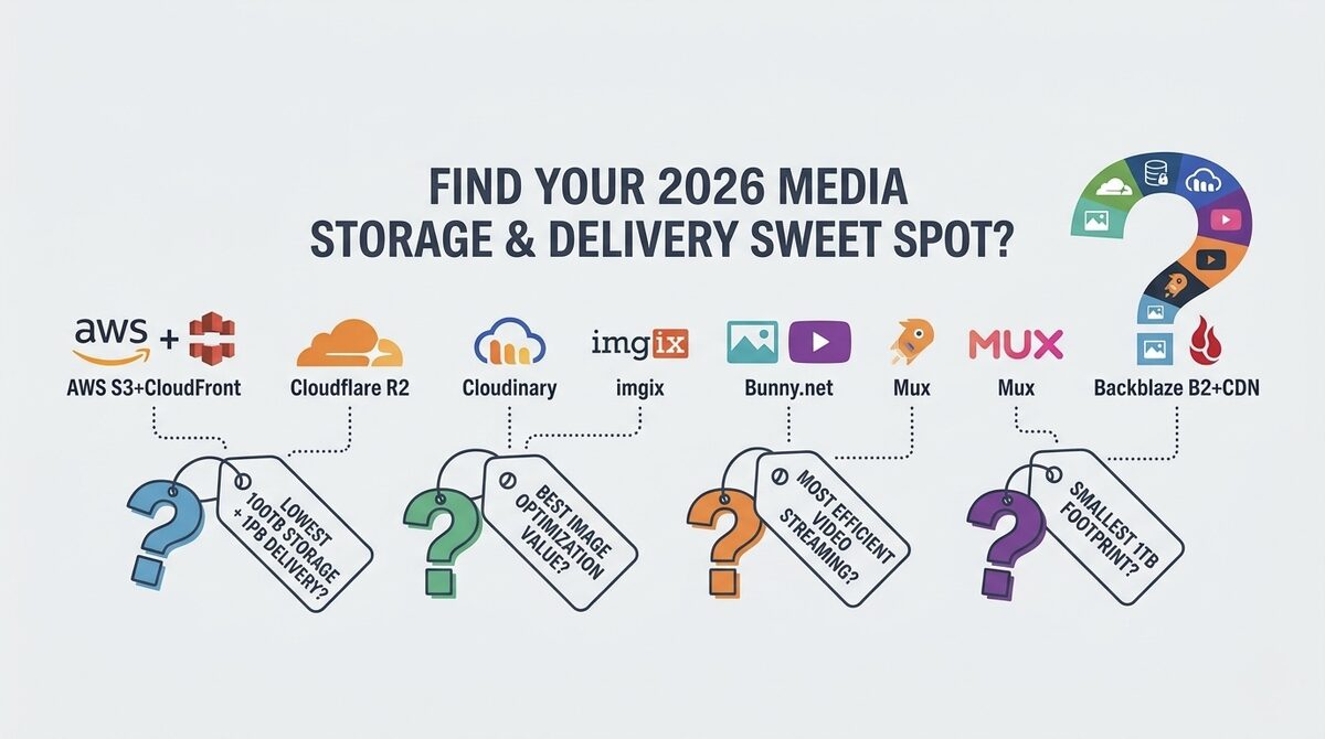Media Storage Serverless Cost Comparison 2026: S3 vs R2 vs Cloudinary vs Bunny vs Mux